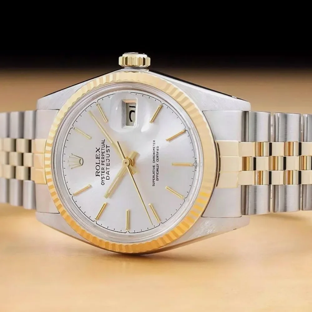 ROLEX 18K MEN'S GOLD SILVER TWO TONE WATCH